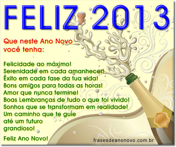 Mensagem de Ano Novo 2013  Feliz 2013