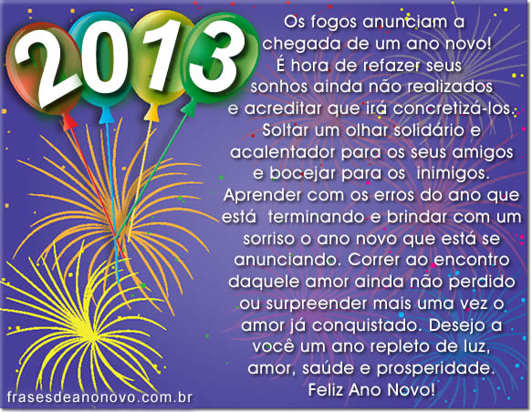 Mensagem De Ano Novo 2013 Feliz 2013