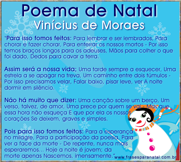 poema de natal Vinícius de Moraes